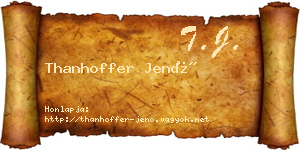 Thanhoffer Jenő névjegykártya
